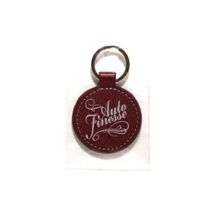 オートフィネス ラウンド レザーキーリング プラム