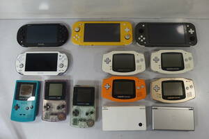 ◆ジャンク扱い ゲームハード まとめて 13台 SONY(ソニー)/任天堂/Vita/PCH-2000/Switch Lite/DSi/DSLite/ゲームボーイアドバンス/カラー