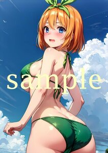 E880 中野四葉　五等分の花嫁 同人 光沢高品質 A4 オリジナル アニメ イラストアート ポスター 美少女 セクシー 美乳 美尻下着 フェチ