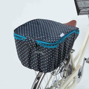  unused bicycle kawasumi river . factory 2 -step type rear basket cover black / blue dot KW-510 BD rear basket cover 