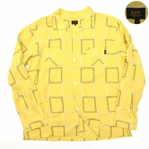 RATS ラッツ 2020ss レーヨンシャツ YELLOW JACQUARD L/S SHIRTS Lサイズ メンズ 長袖 トップス M770635