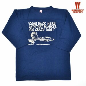 未使用 WAREHOUSE × PEANUTS ウエアハウス×ピーナッツ スヌーピー 7分袖 フットボールTシャツ 「COME BACK HERE」 Mサイズ M620736