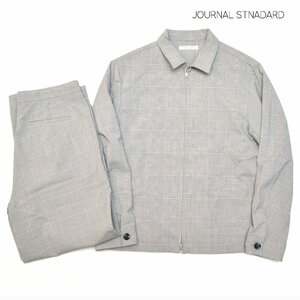 定価29480円 JOURNAL STANDARD ウォッシャブルセットアップ スーツ 上下 TR グレンチェック ブルゾン イージーパンツ 2019SS Lサイズ メン