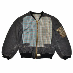 PINK HOUSE Pink House Denim MA-1 jacket switch blouson check gray L722830