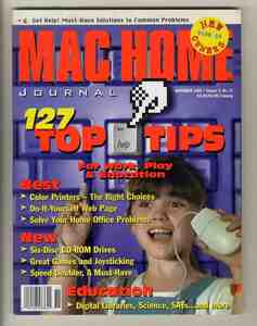 [E2170] 95.11 Mac Home Journal / Mac 127 Советы, цветные линщики, производство веб -страницы, ...