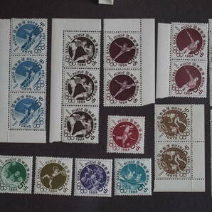 記念切手 東京オリンピック募金切手いろいろ 1961～64年発売  5円切手14種25枚の出品です の画像1