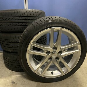 美品！ クラウン 純正 アルミ ホイール アスリート 8J 18インチ +45 8J ブリヂストン タイヤ 225/45R18 91W 2010年製 4本セットの画像1