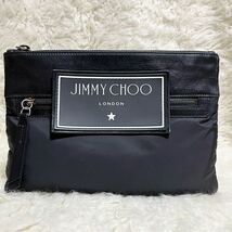 【極美品】JIMMY CHOO ジミーチュウ　ショルダーバッグ　クロスボディ　KIMI クラッチ　2wey 肩掛け　斜め掛け　ナイロン　レザー　黒_画像2