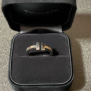 Tiffany square T ring 6 ティファニー ティースクエアリング 18K ホワイトゴールド 国内正規品の画像2