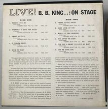 US LP B.B. KING LIVE! B.B. KING ON STAGE Kent KST-515_画像2