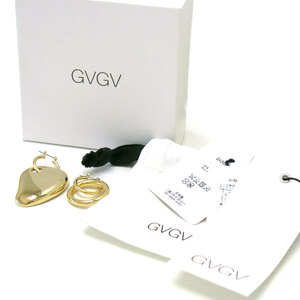 G.V.G.V. DEFORMED OVAL PIERCE 定価9,350円 ゴールド GV2035004 アシンメトリー フープピアス 2way ジーヴィージーヴィー