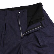 22ss SCYE Micro Checked Wool Blend Pleated Trousers 定価39,600円 38 パープル サイ マイクロチェック プリーツ トラウザーズ パンツ_画像2