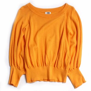 H BEAUTY&YOUTH COTTON VOLUME 6SLEEVE KNIT 定価20,900円 フリーサイズ オレンジ 1613-299-3350 エイチ ビューティー&ユース ニット