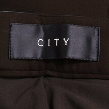 CITY スムースフレアパンツ 定価17,600円 size1 ブラウン 121540027 シティ ストレッチジャージー_画像5