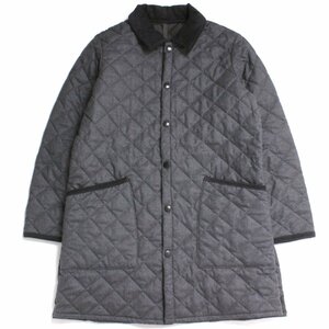 Barbour LIDDESDALE SL LONG WOOL 定価45,100円 size40 Gray 1802190 バブアー リッズデール SL ロング ウール キルティング ジャケット