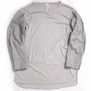 Edwina Horl スリーブ切替カットソー sizeM lightgrey/elephantlight エドウィナ ホール ロンT ラウンドカット