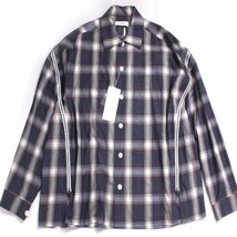 23ss【タグ付き・新品・定価41,800円】FACETASM ZIPPED CHECK SHIRT size4 BLUE×WHITE ABH-SH-M02 ファセッタズム チェックシャツ_画像1