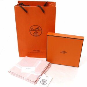 【タグ付き・新品】HERMES Hレリーフ ハンカチーフ ハンカチ 定価21,450円 ローズ・クレール エルメス スカーフ