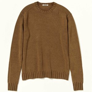 23AW【タグ付き・新品・定価40,700円】AURALEE WASHED FRENCH MERINO KNIT P/O size4 BROWN A23AP01SW オーラリー プルオーバー ニット