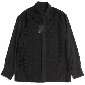 23AW【タグ付き・新品】LOVELESS ダイヤブレイドレースコンビシャツ 定価28,600円 sizeL ブラック 61M41225 ラブレス 長袖シャツ