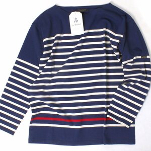 【新品】Le minor トリコロール パネルボーダー オーバーサイズカットソー size1 NAVY/ECRU/RED ルミノア