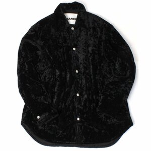 22AW JIL SANDER HIGH PILE WASHED VELVET OUTER SHIRT size46 BLACK J21BN0012 J80002 ジルサンダー ベルベット アウター シャツ ベロア