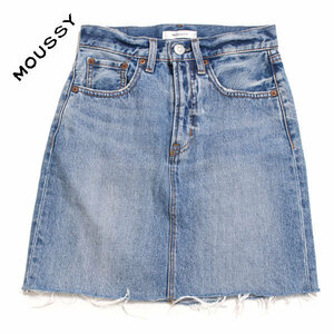 MOUSSY DENIM FIT MINI スカート 定価7,900円 size0 ブルー 010ASA11-3440 マウジー デニムミニスカート