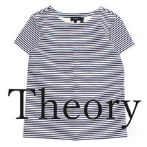 Theory Neoprene Stripe Tee ネオプレンストライプTシャツ sizeS ネイビー/アイボリー G0124539 セオリー_画像1