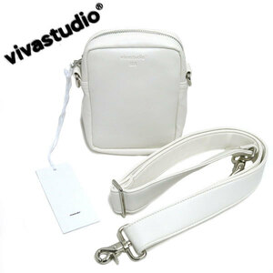 新品 WIND AND SEA × VIVASTUDIO レザーミニショルダーバッグ LEATHER MINI BAG ホワイト JSVA37-A1 ウィンダンシー ビバスタジオ