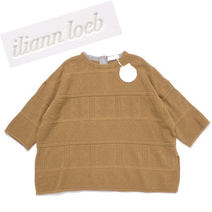 iliann loeb イリアンローヴ【定価33,000円 タグ付 新品】スーパーファインウール 柄模様 プルオーバー ニット フリーサイズ キャメル