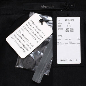 新品 Munich リネン ポリエステル切替 テーラード ジャケット 定価25,920円 size S ブラック(BLK) MN151B21 ミューニックの画像2