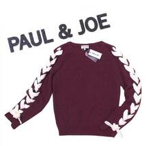 新品 PAUL & JOE MAGICIEN PULLOVER 袖レースアップ コットン ニット 定価74,000円 size1 ポール ＆ ジョー_画像1