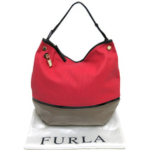 FURLA バイカラー ワンショルダー ホーボーバッグ フルラ ハンドバッグ_画像1