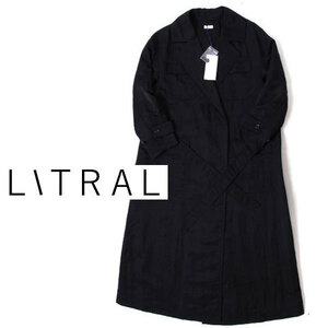 新品 LITRAL OVERSIZE TRENCH COAT 定価34,000円 size38 BLACK 3-9309000-05 リトラル オーバーサイズトレンチコート