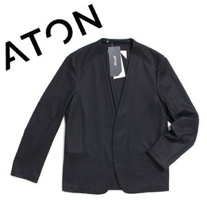 ATON CLOUD MELTON JERSEY 定価79,000円 size2 CHARCOAL GRAY JKAGBW0900 エイトン タキシードカラージャケット アウター