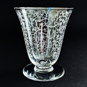 ■バカラ ミケランジェロ BACCARAT エッチング グラス 高8.5cm アンティーク AA 検）エリザベート、アルジャンティーナの画像1