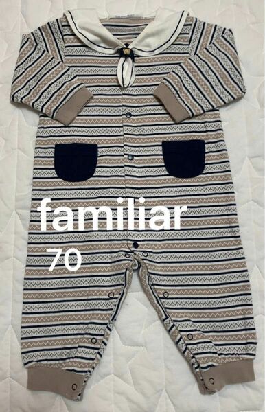 【familiar】ファミリア カバーオール ロンパース ベビー服 長袖　70cm