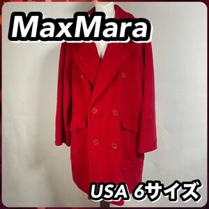 1円〜 MaxMara マックスマーラ レディース コート ウールコート 赤 レッド