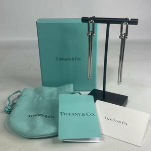 1円〜 Tiffany&Co. ティファニー ハードウェア ダブル ロング リンク シルバー ピアス AG925 保存袋 箱付き シルバー 