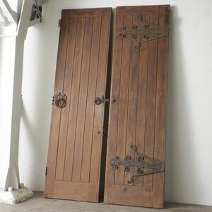 IZ77042F* Britain antique both opening wood door wooden . material fittings . material entranceway door bro can toDIY display lino beige .n equipment ornament modern 