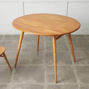 IZ78752N* super-rare Ercol blur k fast table rack attaching L m natural wood a- call Britain Vintage dining table England 