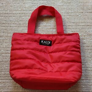 未使用☆　カルディ　KALDI　キルティング　トートバッグ　エコバック 赤