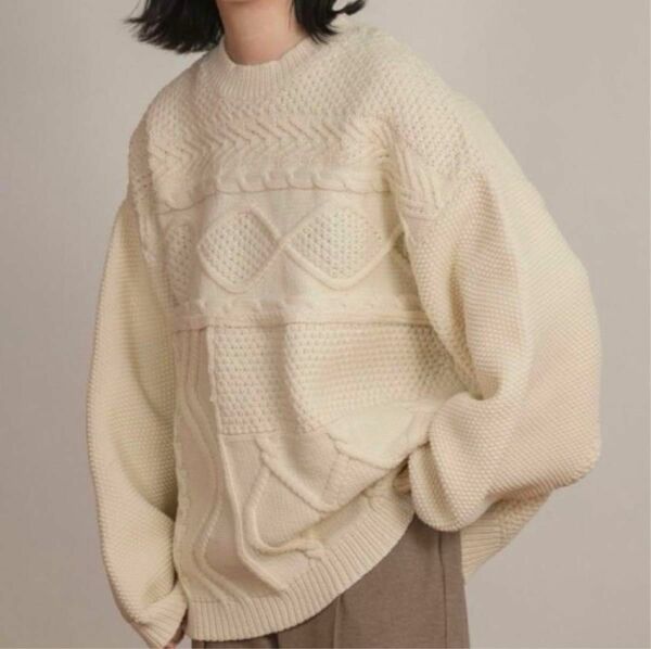 lawgy patchwork pattern knit