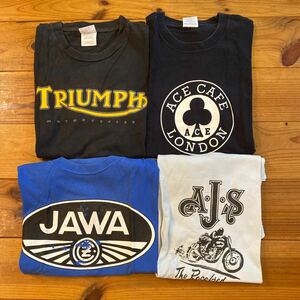 ACE CAFE TRIUMPH JAWA AJS motorcycle Tシャツ ４枚セット　サイズM