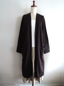 MOGA Moga no color knitted long cardigan put on sink wool . feather woven burnt light brown group size 2