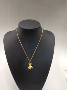 0315-0004　 中古★宝石 ジュエリー jewelry　ベアー　クマ　ゴールド　ネックレス 　ケース付き