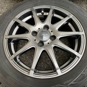 アルミホイール 15インチ 5.5J 4穴 4本セット スタッドレスタイヤ付き 175/65R15 PCD100 ダンロップ WINTER MAX WM01 オフセット42 中古の画像5