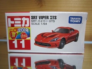 335 絶版・希少 トミカ No 11 ＳＲＴ バイパー ＧＴＳ 2014 ＮＥＷシール付 