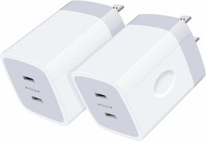 usb c 充電器 アダプター PD 充電器 iPhone 15充電器 40w 2ポート Type C充電器 電源アダプター