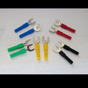 フォーク スペード ワイヤ コネクタ、絶縁フォークワイヤコネクター 10個 5色